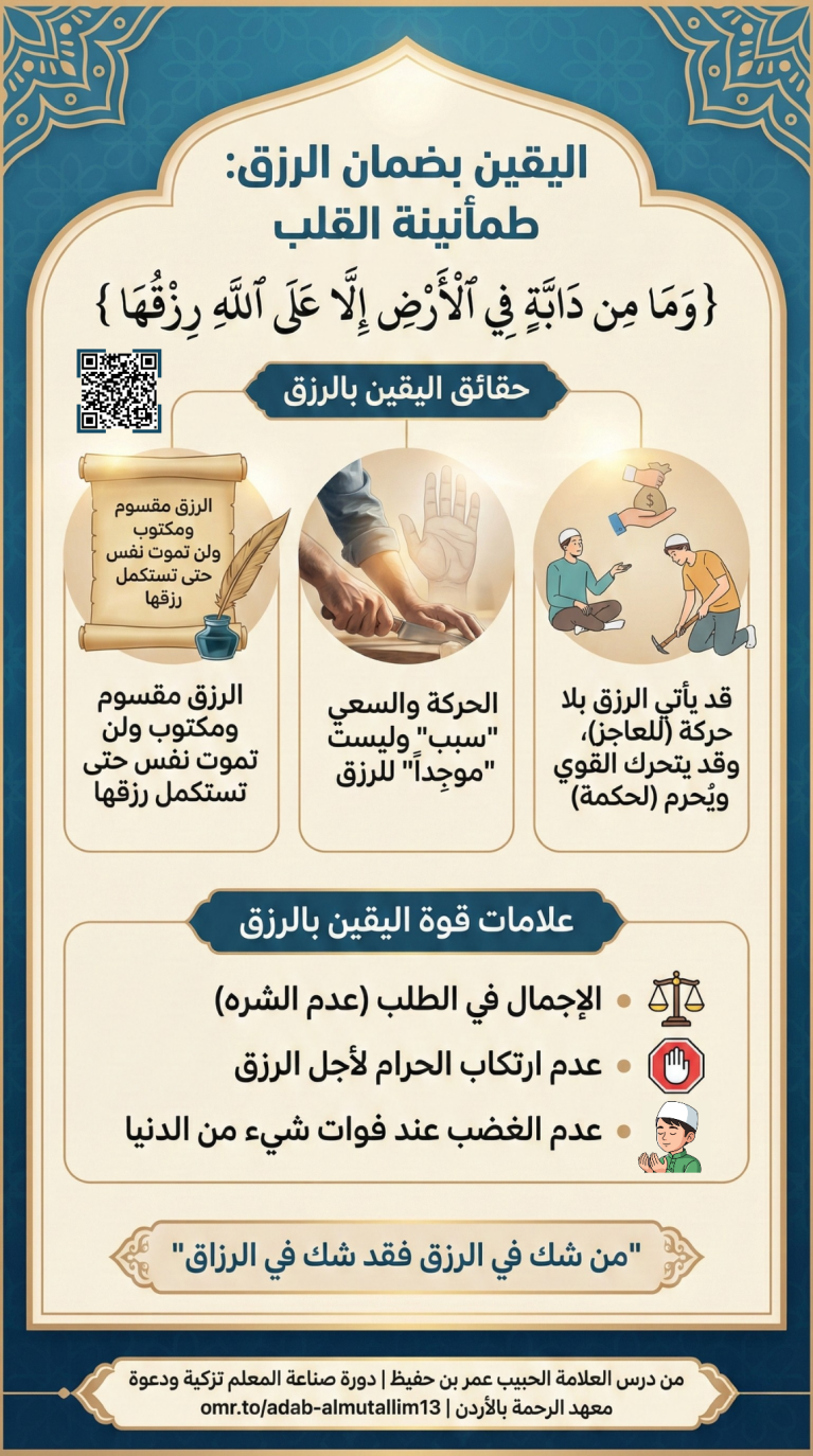 اليقين بضمان الرزق - آداب المتعلم 13