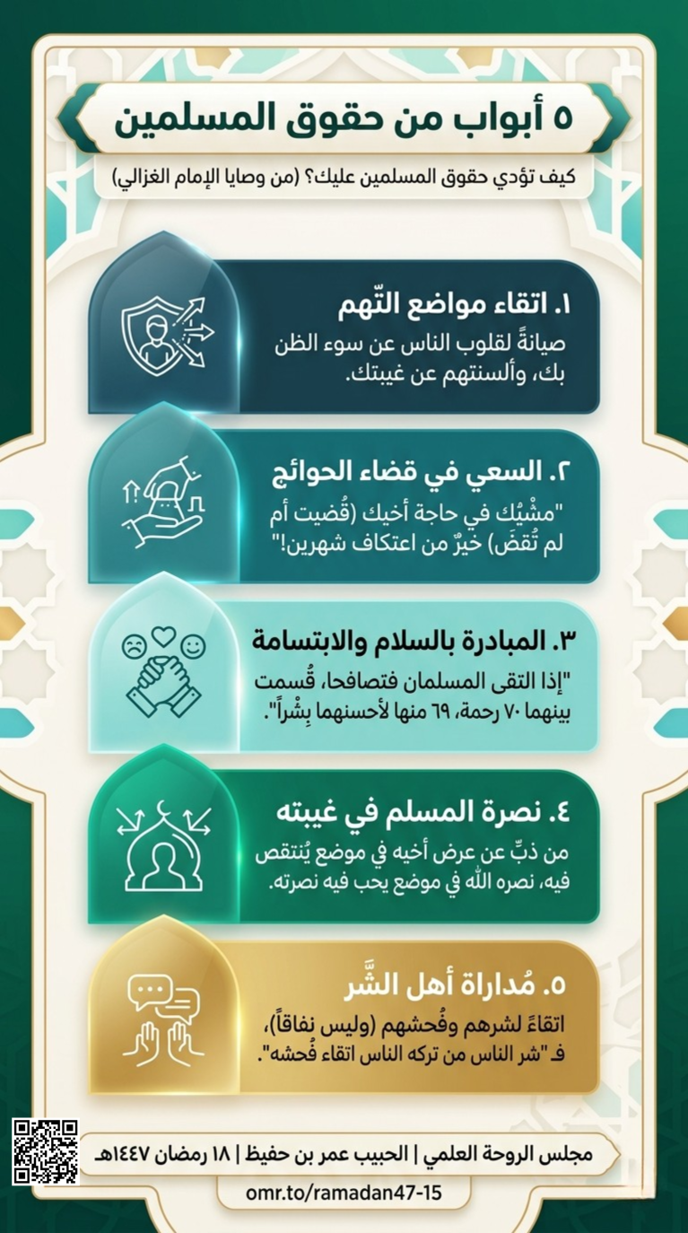 كيف تؤدي حقوق المسلمين عليك؟ روحة رمضان 15 | 18 رمضان 1447